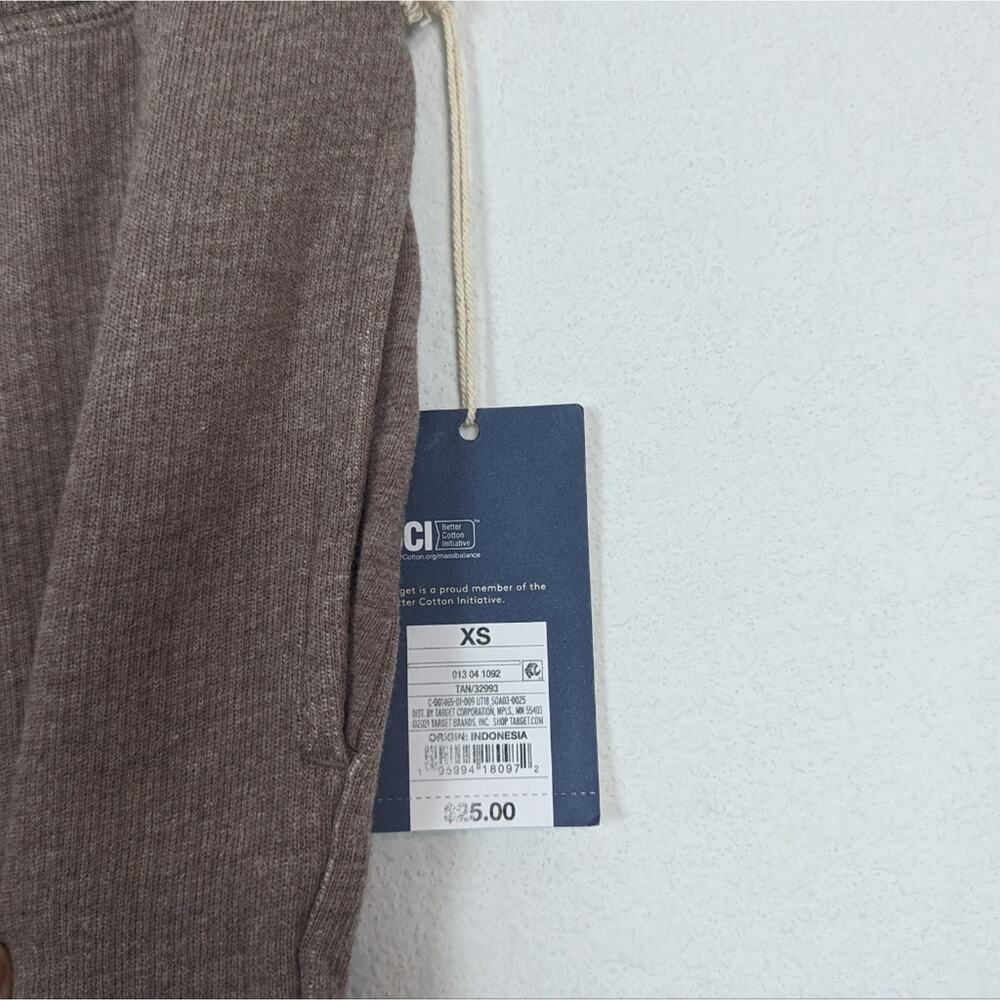 NWT Universal Thread Tan Ribbed Drawstring Ankle Pants - Picture 8 of 8